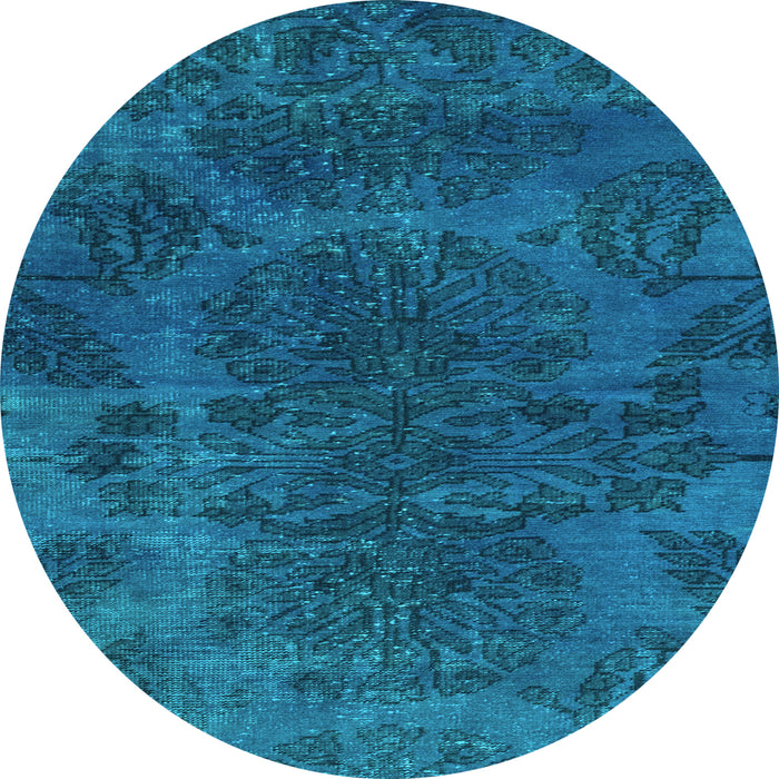Round Machine Washable Abstract Light Blue Modern Rug, wshabs2449lblu