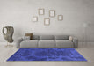 Machine Washable Abstract Blue Modern Rug in a Living Room, wshabs2449blu