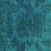 Square Abstract Turquoise Modern Rug, abs2449turq