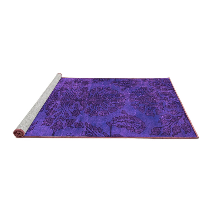 Sideview of Machine Washable Abstract Purple Modern Area Rugs, wshabs2449pur