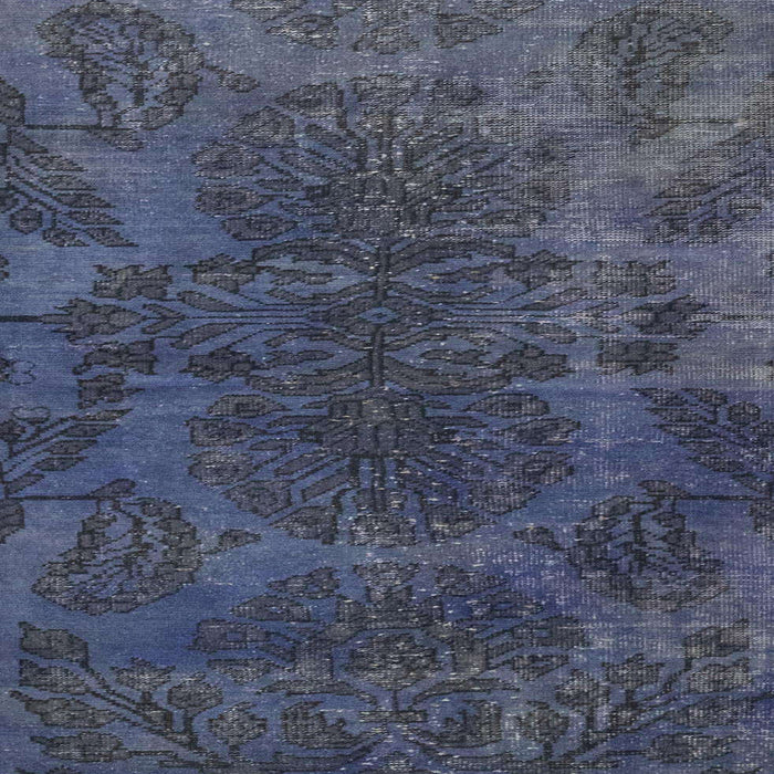 Square Abstract Dark Blue Grey Blue Modern Rug, abs2449