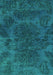 Machine Washable Abstract Turquoise Modern Area Rugs, wshabs2449turq