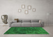 Machine Washable Abstract Green Modern Area Rugs in a Living Room,, wshabs2449grn