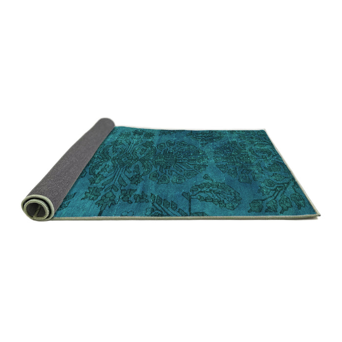Sideview of Abstract Turquoise Modern Rug, abs2449turq