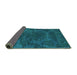 Sideview of Abstract Turquoise Modern Rug, abs2449turq