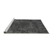 Sideview of Machine Washable Abstract Gray Modern Rug, wshabs2449gry