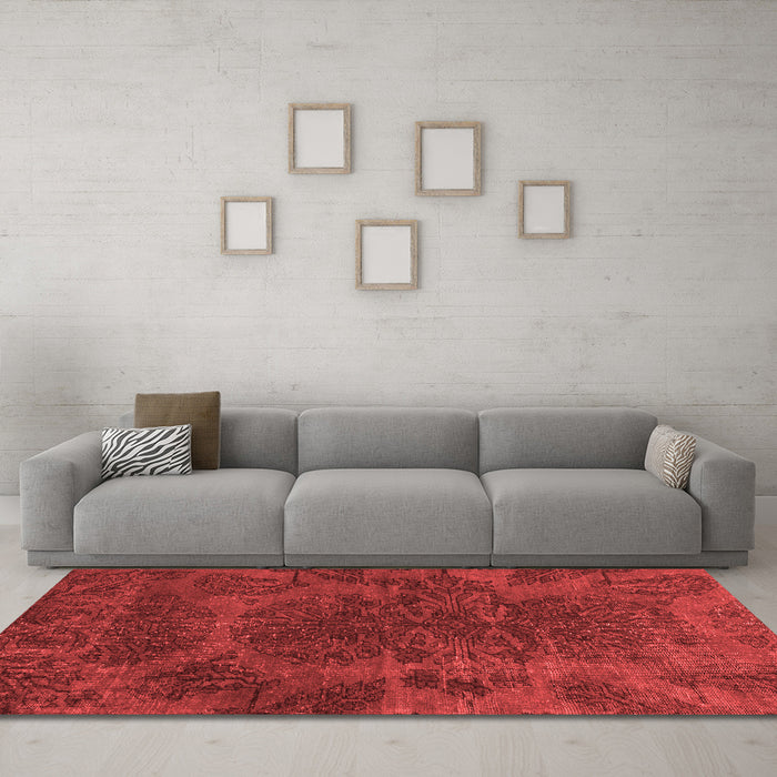 Modern Red Washable Rugs