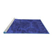 Sideview of Machine Washable Abstract Blue Modern Rug, wshabs2449blu