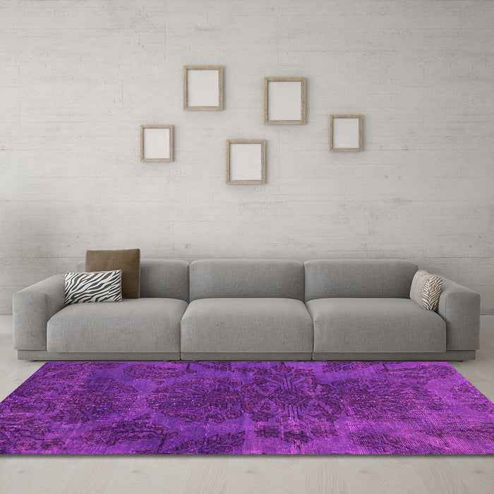 Machine Washable Abstract Pink Modern Rug in a Living Room, wshabs2449pnk