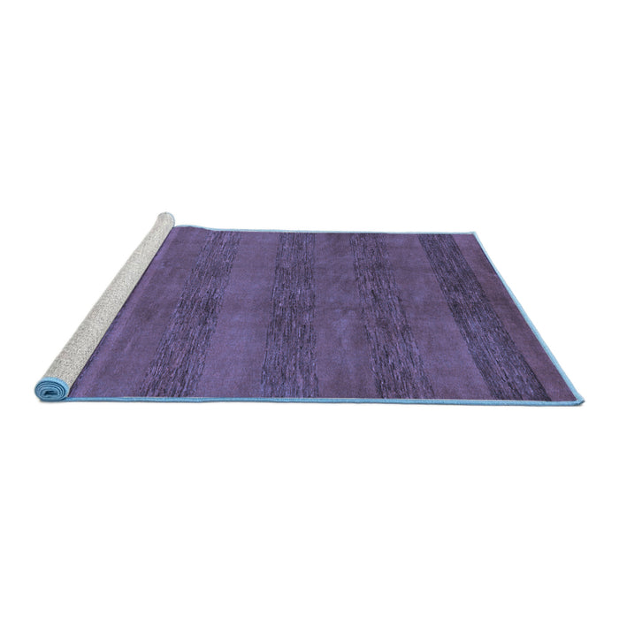 Sideview of Machine Washable Abstract Blue Modern Rug, wshabs244blu