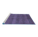 Sideview of Machine Washable Abstract Blue Modern Rug, wshabs244blu