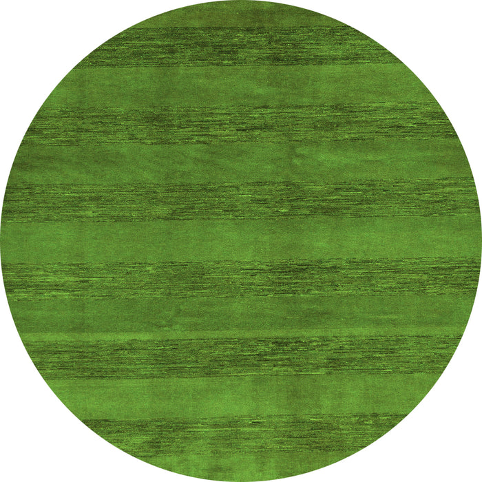 Round Abstract Green Modern Rug, abs244grn