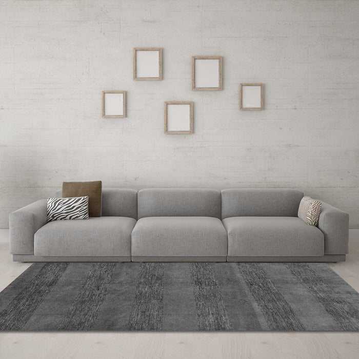 Machine Washable Abstract Gray Modern Rug in a Living Room,, wshabs244gry