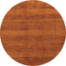 Round Abstract Orange Modern Rug, abs244org