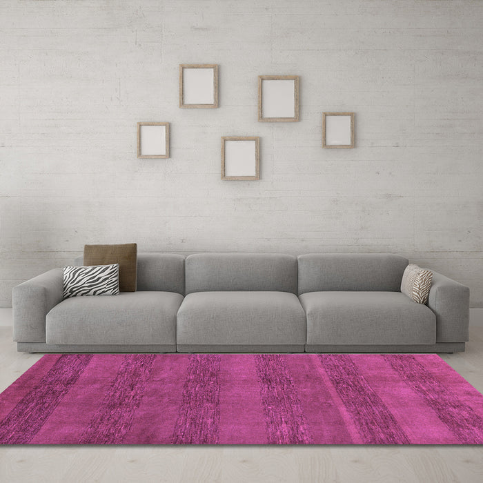 Machine Washable Abstract Purple Modern Area Rugs in a Living Room, wshabs244pur