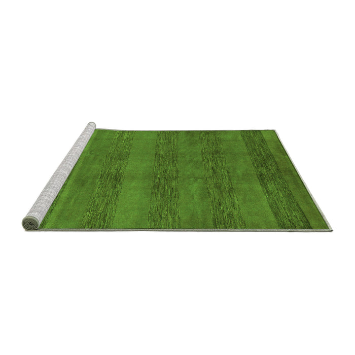 Sideview of Machine Washable Abstract Green Modern Area Rugs, wshabs244grn