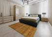 Abstract Sedona Brown Modern Rug in a Bedroom, abs244