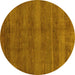 Round Abstract Yellow Modern Rug, abs244yw