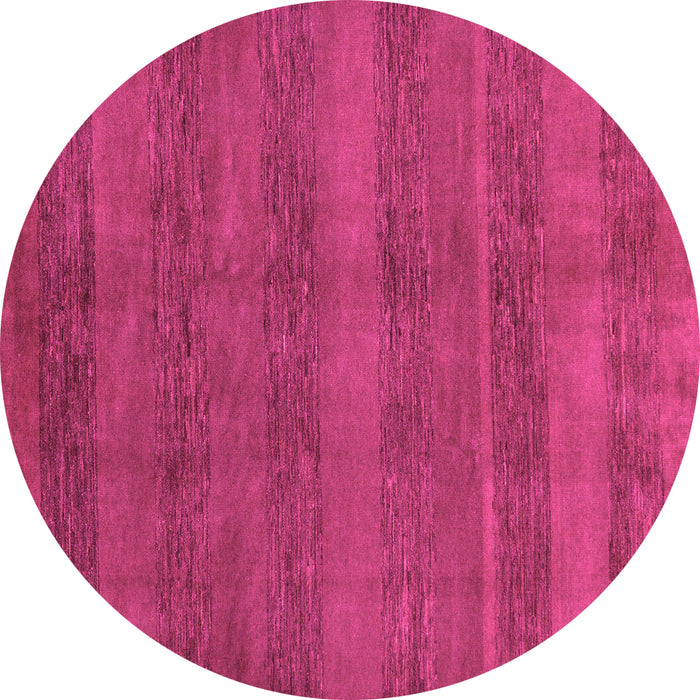 Round Machine Washable Abstract Pink Modern Rug, wshabs244pnk