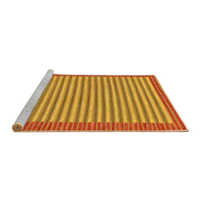 Sideview of Machine Washable Abstract Orange Red Rug, wshabs245