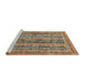 Sideview of Machine Washable Abstract Camel Brown Rug, wshabs2450