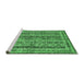 Sideview of Machine Washable Abstract Emerald Green Modern Area Rugs, wshabs2450emgrn