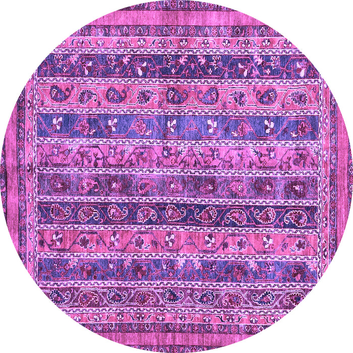 Round Machine Washable Abstract Purple Modern Area Rugs, wshabs2450pur