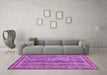 Machine Washable Abstract Purple Modern Area Rugs in a Living Room, wshabs2450pur