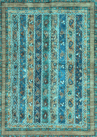 Abstract Light Blue Modern Rug, abs2450lblu