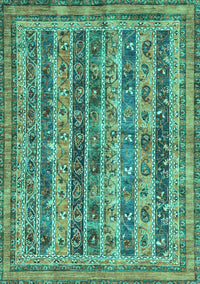 Abstract Turquoise Modern Rug, abs2450turq