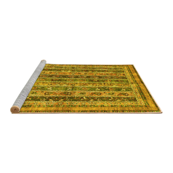 Sideview of Machine Washable Abstract Yellow Modern Rug, wshabs2450yw