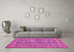 Machine Washable Abstract Pink Modern Rug in a Living Room, wshabs2450pnk