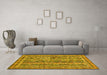 Machine Washable Abstract Yellow Modern Rug in a Living Room, wshabs2450yw