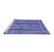 Sideview of Machine Washable Abstract Blue Modern Rug, wshabs2450blu