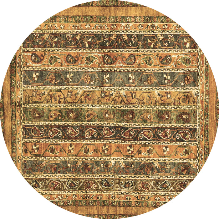 Round Abstract Brown Modern Rug, abs2450brn