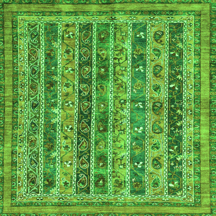 Square Machine Washable Abstract Green Modern Area Rugs, wshabs2450grn