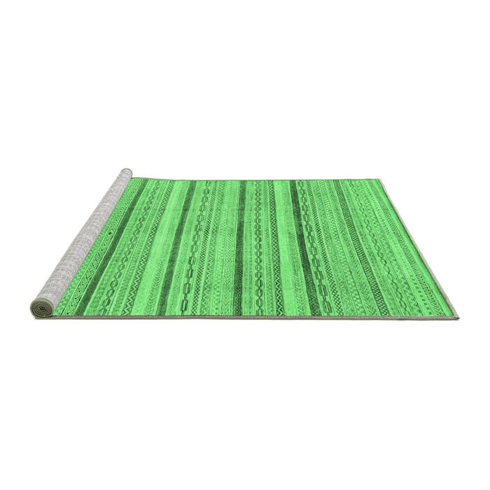 Sideview of Machine Washable Abstract Emerald Green Modern Area Rugs, wshabs2451emgrn