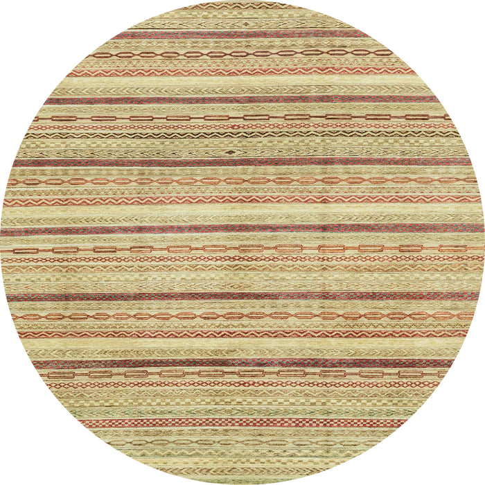 Round Abstract Bronze Brown Modern Rug, abs2451