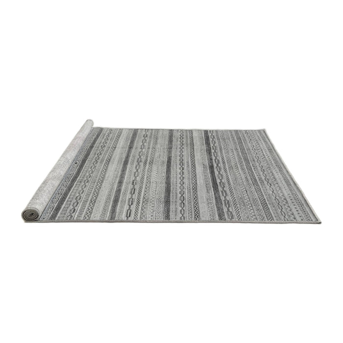 Sideview of Machine Washable Abstract Gray Modern Rug, wshabs2451gry