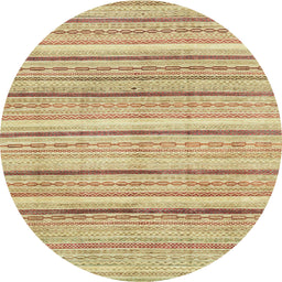 Round Machine Washable Abstract Bronze Brown Rug, wshabs2451