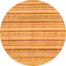 Round Machine Washable Abstract Orange Modern Area Rugs, wshabs2451org