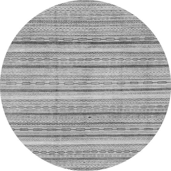 Round Machine Washable Abstract Gray Modern Rug, wshabs2451gry