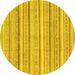 Round Abstract Yellow Modern Rug, abs2451yw