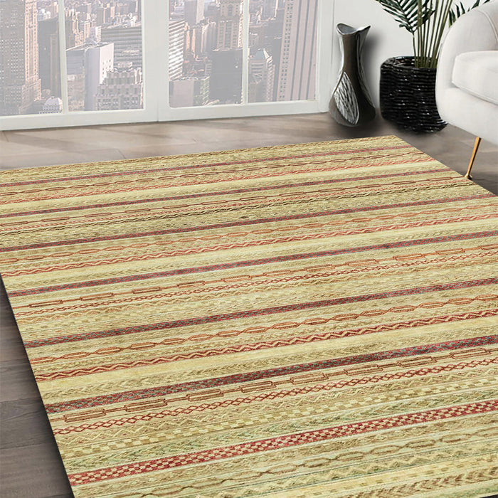 Abstract Bronze Brown Modern Rug in Family Room, abs2451