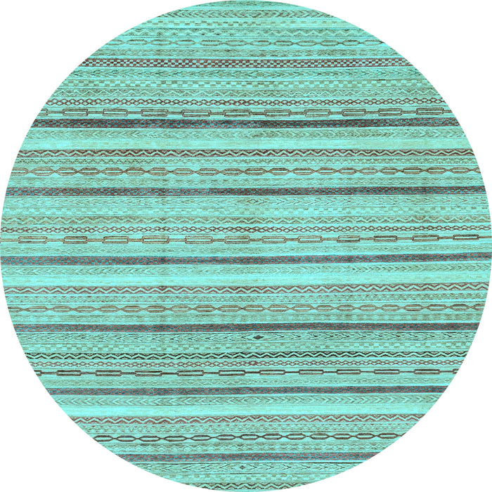 Round Machine Washable Abstract Light Blue Modern Rug, wshabs2451lblu