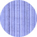 Round Abstract Blue Modern Rug, abs2451blu