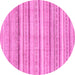 Round Machine Washable Abstract Pink Modern Rug, wshabs2451pnk