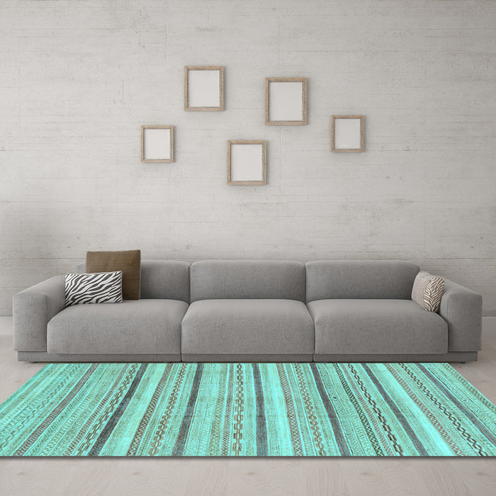Machine Washable Abstract Light Blue Modern Rug in a Living Room, wshabs2451lblu