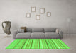 Machine Washable Abstract Green Modern Area Rugs in a Living Room,, wshabs2451grn