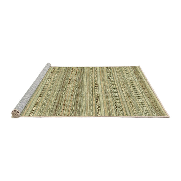 Sideview of Machine Washable Abstract Brass Green Rug, wshabs2452